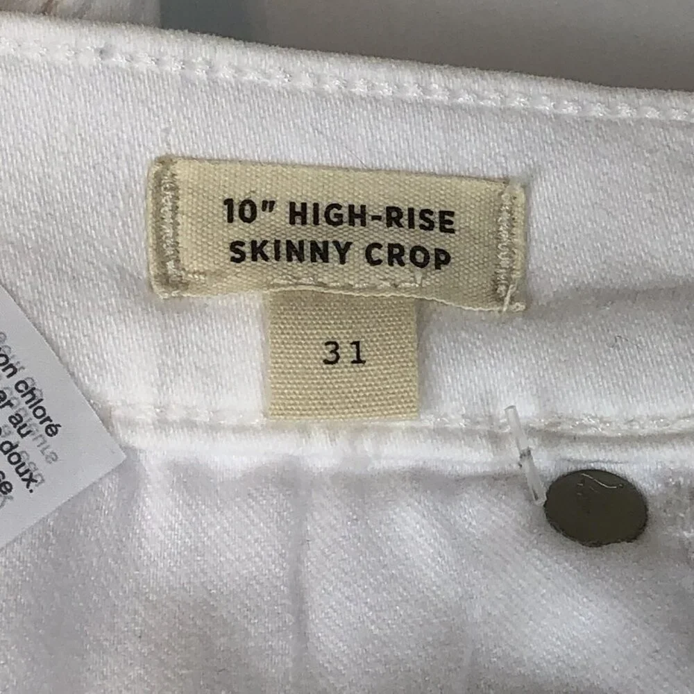 Madewell Womens 10" High-Rise Skinny Crop Jeans White Button Front Size 31 New - Picture 5 of 10